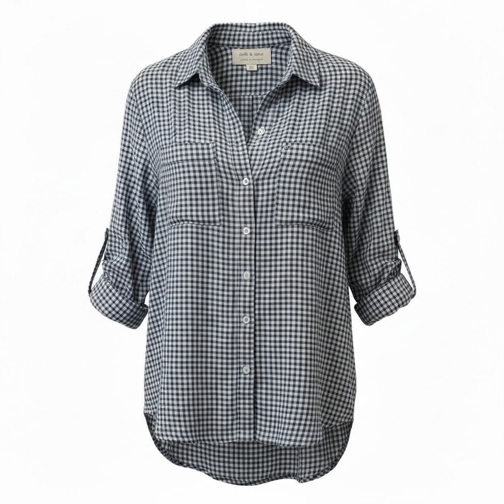 Cloth & Stone blue/white button down, small